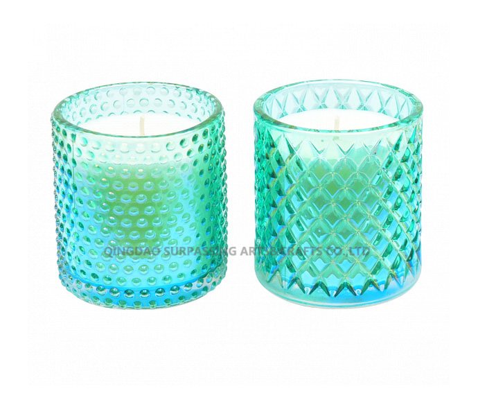 Scented Glass Jar Candle Painted Texture Jar Candle Qingdao